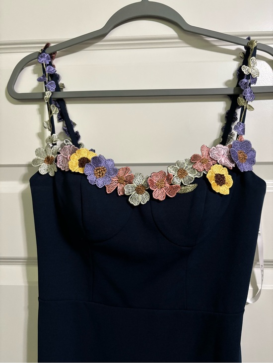 Azazie Dresses & Skirts - Azazie Navy Maxi Dress with Multicolor Floral Appliqué